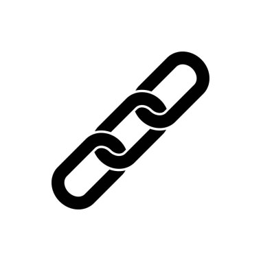 Beyaz arkaplanda zincir simgesi izole edildi. Bağlantı, bağlantı ve eklenti sembolü