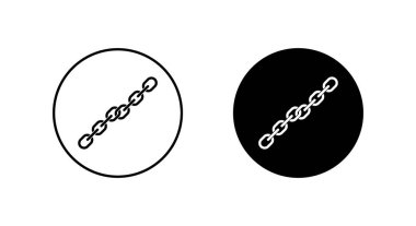 Siyah çemberde zincir bağlantısı simgesi. Kuvvet bağlantısı, dayanıklılık ve birlik sembolü