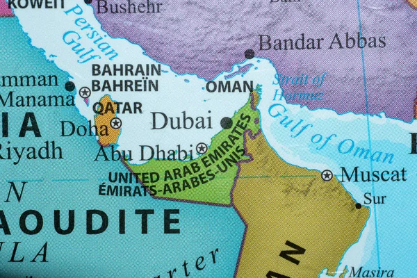 2020 Dubai Eau Mapa Colorido País Dos Emirados Árabes Unidos — Fotografia de Stock