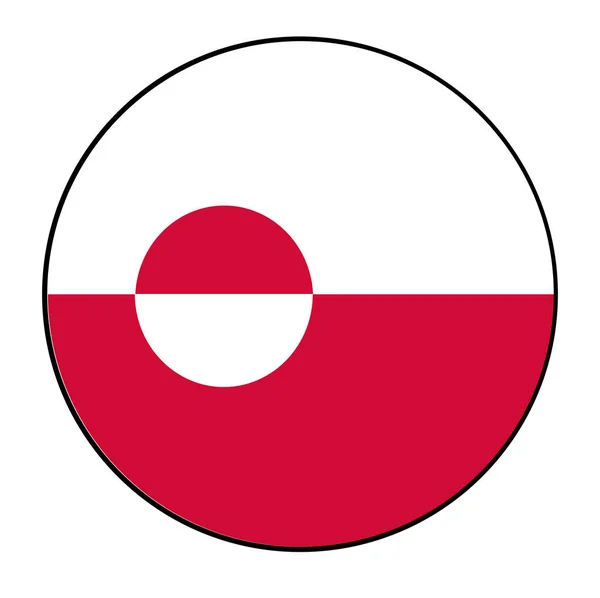 Greenland Nordic Territory Flag Icon Belonging Kingdom Denmark Scandinavia — Stock Vector