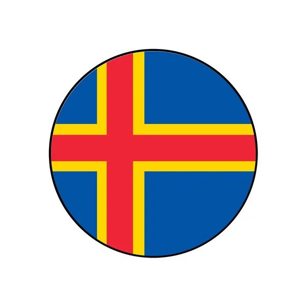 Ilhas Aaland Ícone Bandeira Território Nórdico Pertencente Finlândia Escandinávia — Vetor de Stock