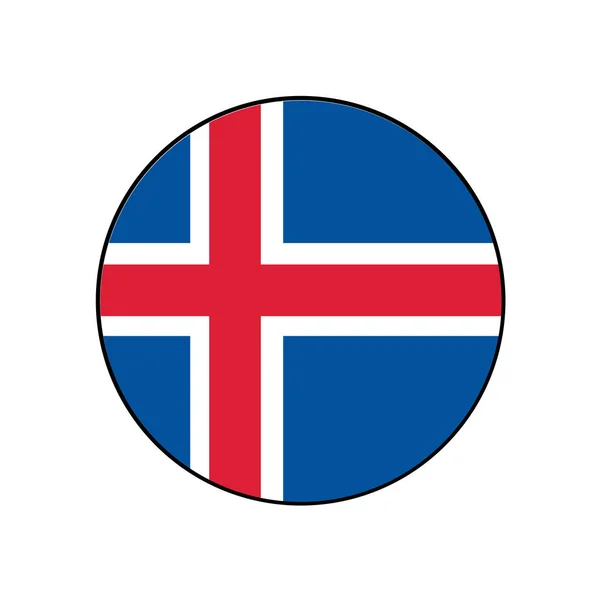 Islândia Círculo Bandeira Ícone Situado Norte Europa — Vetor de Stock