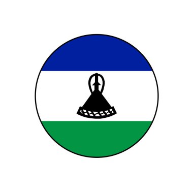 Lesotho Bayrak Vektör Çemberi Afrika Kavramları Simgesi Düğmesi. 