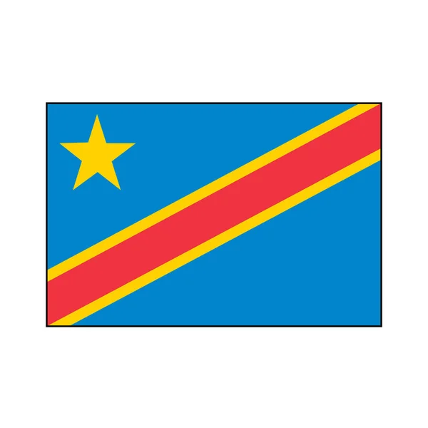 Bandeira República Democrática Congo Vector Ícone Retângulo Para África Conceitos —  Vetores de Stock