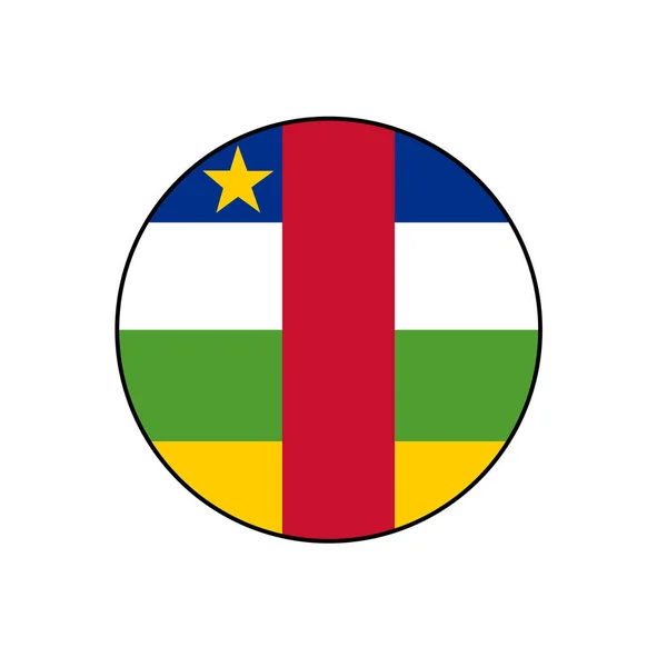 Flagge Der Zentralafrikanischen Republik Vector Circle Icon Button Für Afrika — Stockvektor