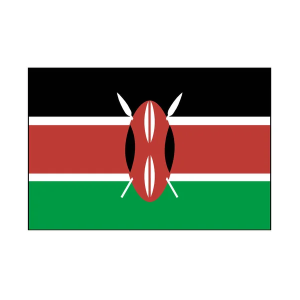 Bandera Kenia Botón Icono Rectángulo Vectorial Para África Conceptos — Vector de stock