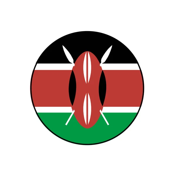 Botón Icono Círculo Vectorial Bandera Kenia Para Conceptos África — Vector de stock