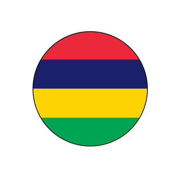 Bouton Icône Cercle Vectoriel Drapeau Maurice Pour Les Concepts Afrique — Image vectorielle