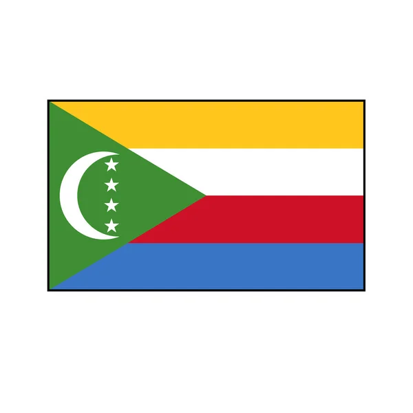 Flaga Komorów Prostokąt Wektorowy Ikona Przycisk Dla Afryki Pojęcia — Wektor stockowy