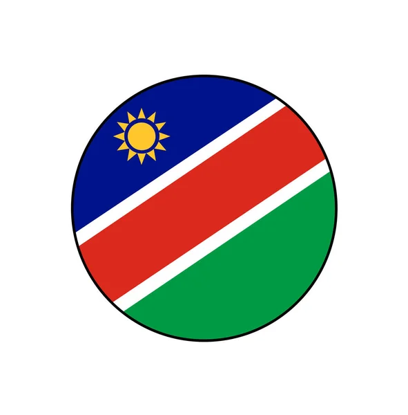Bandeira Namíbia Botão Ícone Círculo Vetorial Para Conceitos África — Vetor de Stock