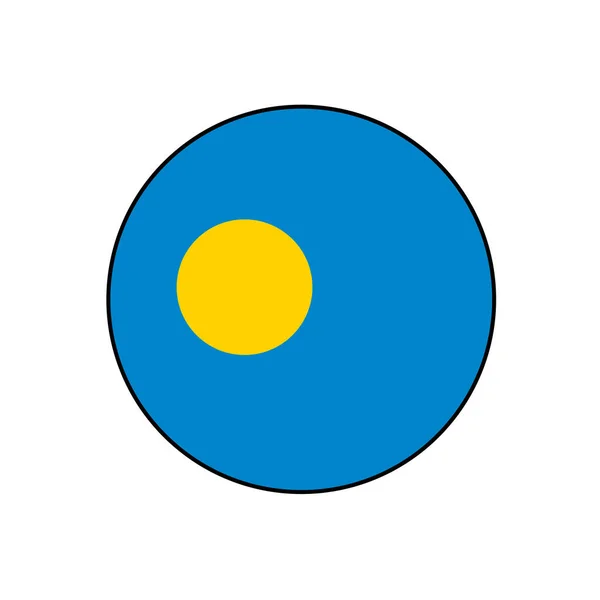 Vlag Van Palau Island Vector Circle Icon Knop Voor Oceanië — Stockvector