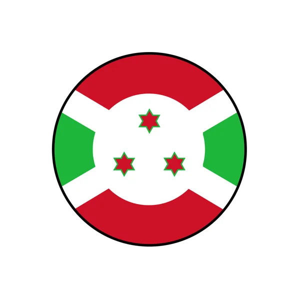 Flagge Der Republik Burundi Vektor Circle Icon Button Für Afrika — Stockvektor