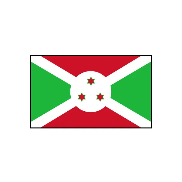 Burundi Cumhuriyetinin Bayrağı Vektör Dikdörtgen Afrika Kavramları Simgesi — Stok Vektör