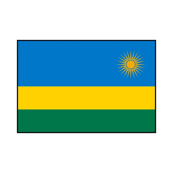 Vlag Van Republiek Rwanda Vector Rectangle Icon Button Africa Concepts — Stockvector