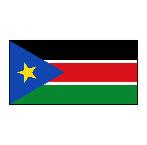 Bandera República Sudán Del Sur Vector Rectángulo Botón Icono Para — Vector de stock