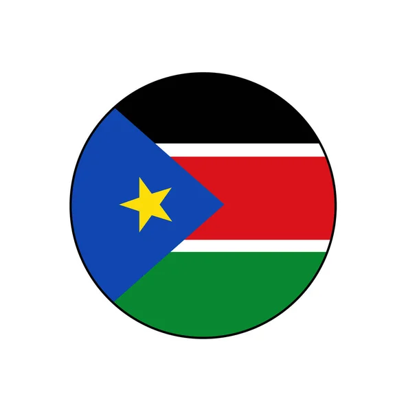 Bandera República Sudán Del Sur Vector Circle Icono Botón Para — Vector de stock