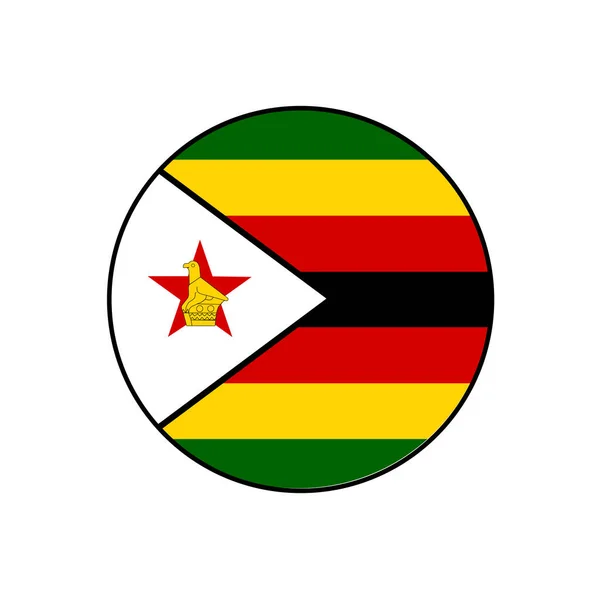 Botón Del Icono Del Círculo Vectorial Bandera República Zimbabue Para — Vector de stock