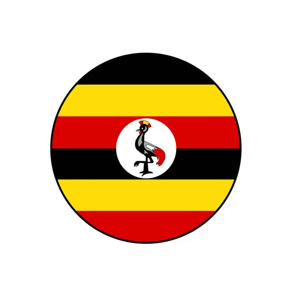 Flagge Von Uganda Vector Circle Icon Button Für Afrika Konzepte — Stockvektor