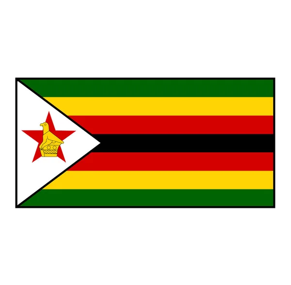 Botón Del Icono Del Rectángulo Vectorial Bandera República Zimbabue Para — Vector de stock