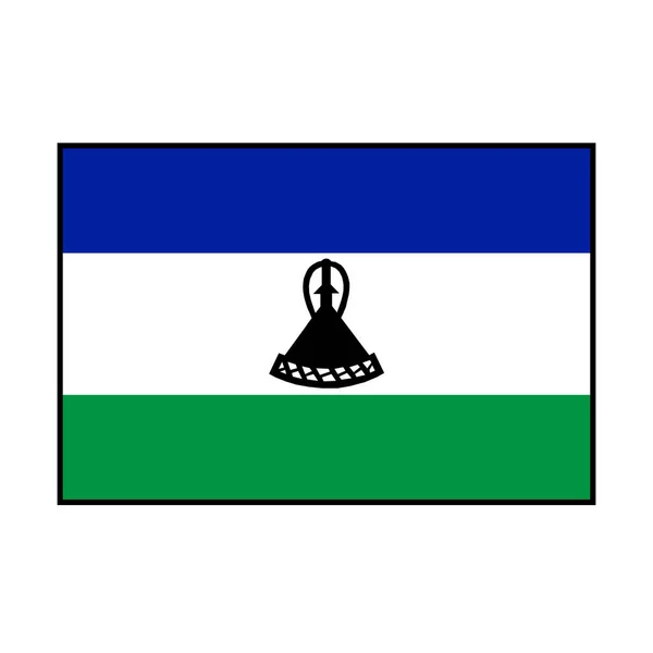 アフリカの概念のためのレソト旗ベクトル長方形アイコンボタンの王国 — ストックベクタ