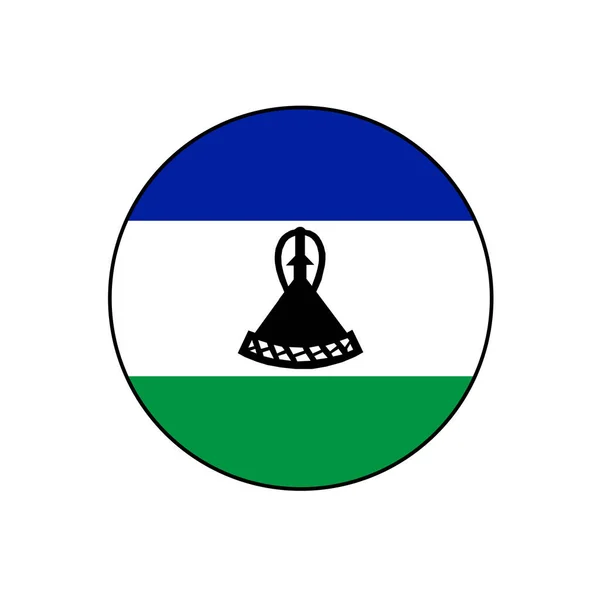 Pulsante Dell Icona Del Cerchio Vettoriale Della Bandiera Del Lesotho — Vettoriale Stock