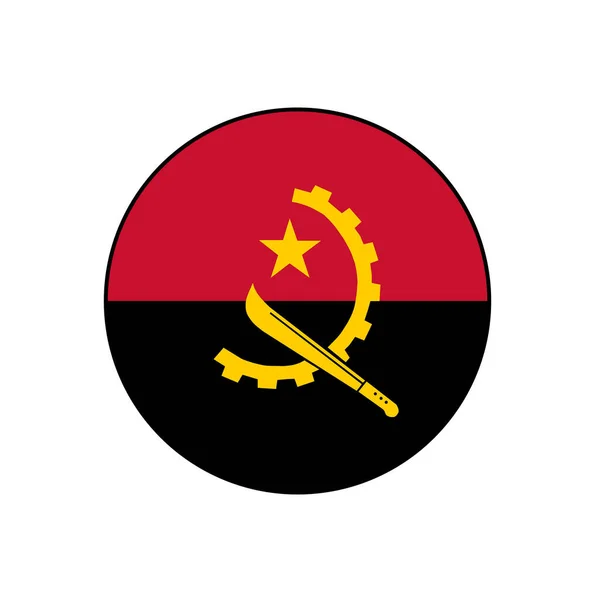 Republik Angola Flagge Vector Circle Icon Button Für Afrika Konzepte — Stockvektor