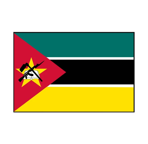 Flagge Der Republik Mosambik Vektor Rechteck Symbol Taste Für Afrika — Stockvektor