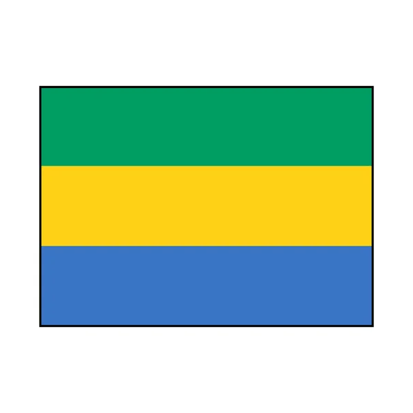 Bouton Icône Rectangle Vecteur Drapeau Gabon Pour Des Concepts Afrique — Image vectorielle