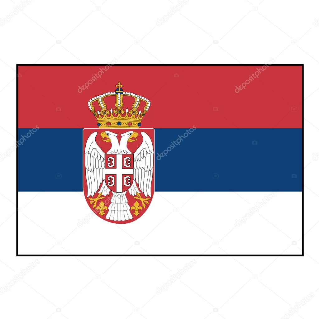 Republic of Serbia flag rectangle vector with accurate colors, European concepts.
