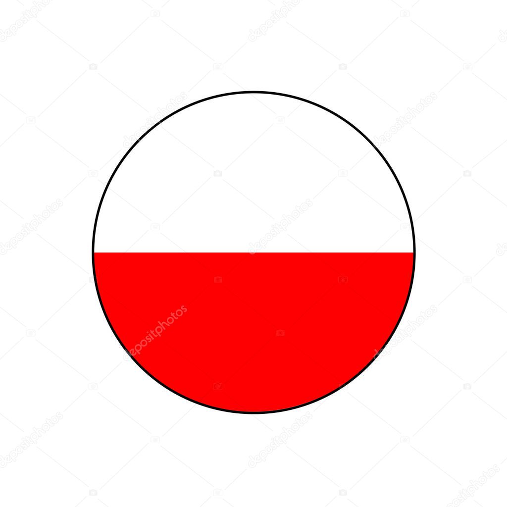 Poland Flag Circle Vector for European push button concepts.