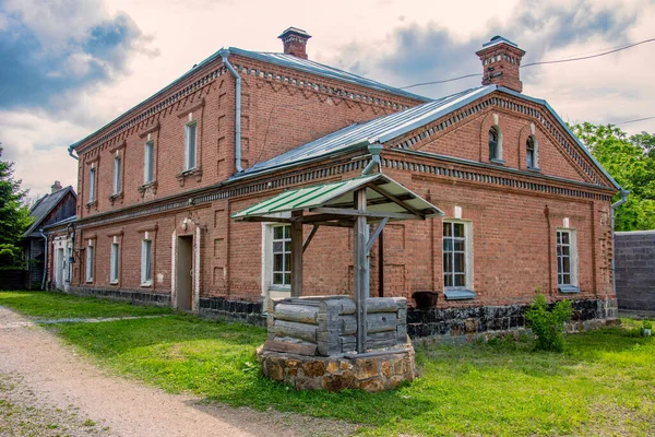 Traditional Well Background Original Building Territory Trinity Nikolsky Monastery — Stock fotografie