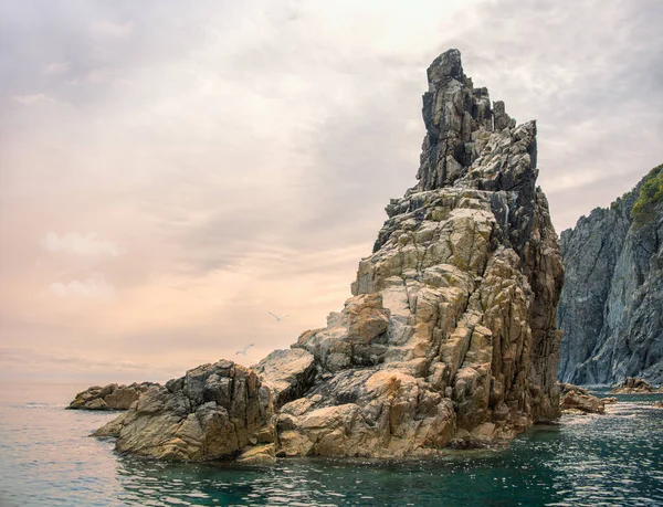 Havslandskap Gryningen Den Västra Stranden Japanska Sjön Utanför — Stockfoto