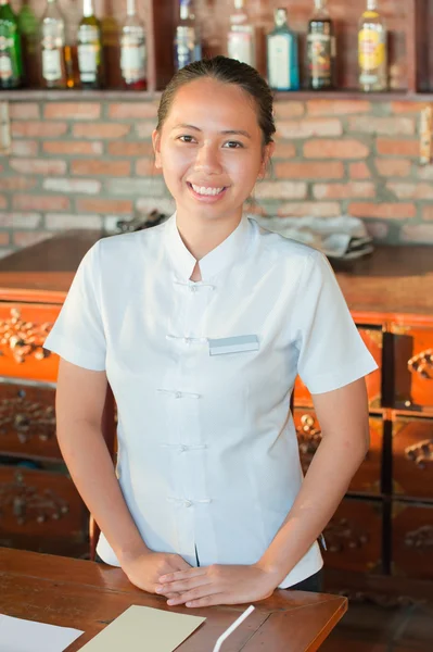 Girl waitress — Stock Photo, Image