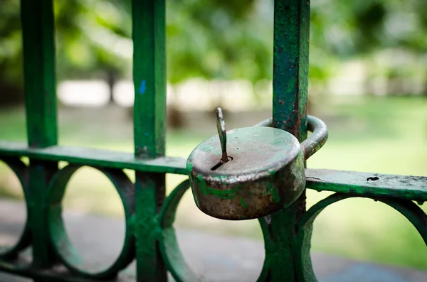 Lock with the key on it — Stock Photo, Image