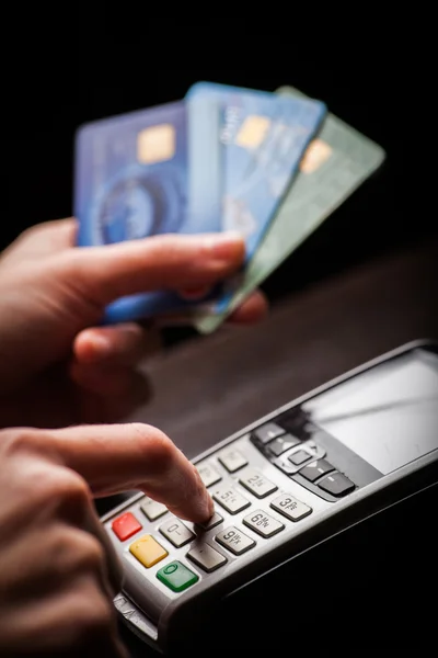 POS och kreditkort — Stockfoto