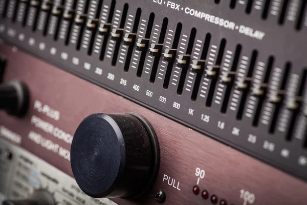 Buttons in sound studio — Stock Photo, Image