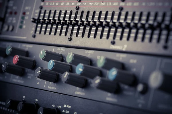 Przyciski w studio dźwiękowe — Zdjęcie stockowe