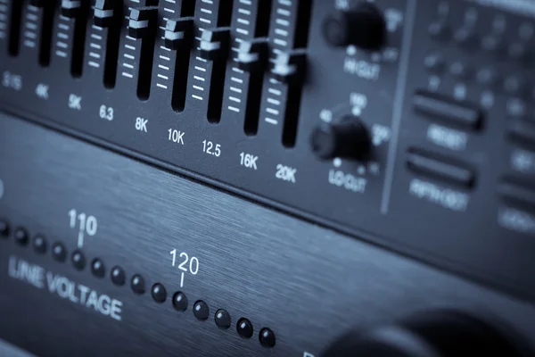 Buttons in sound studio — Stock Photo, Image