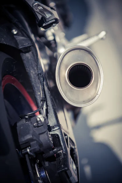 Detalhe da exaustão da motocicleta — Fotografia de Stock