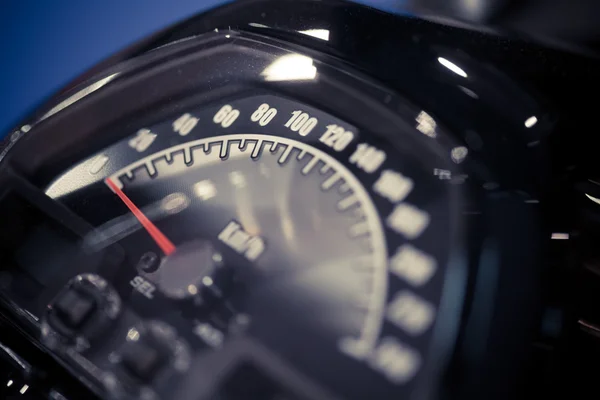 Detalhe do velocímetro da motocicleta — Fotografia de Stock