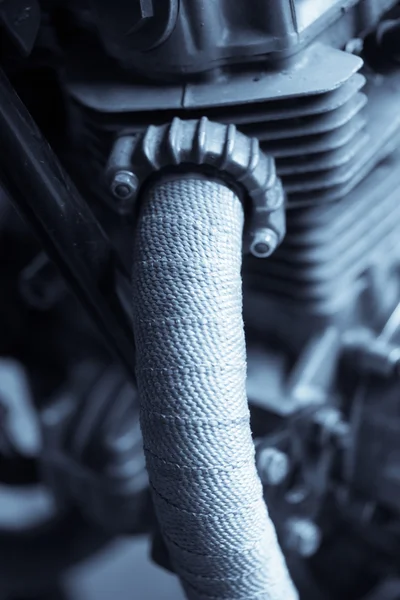 摩托车排气详细信息 — 图库照片