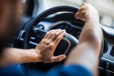 Hands on steering wheel, honking clipart