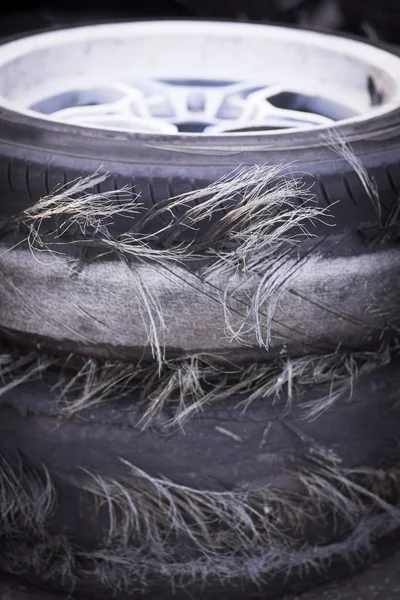 Blown out tires — Stock Photo, Image