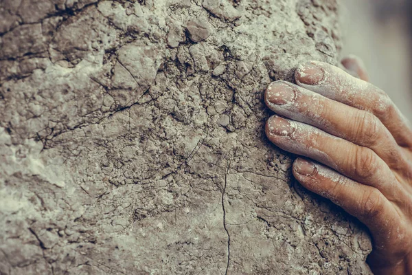 Close Shot Van Een Volwassen Man Handgreep Een Rots Illustratie — Stockfoto