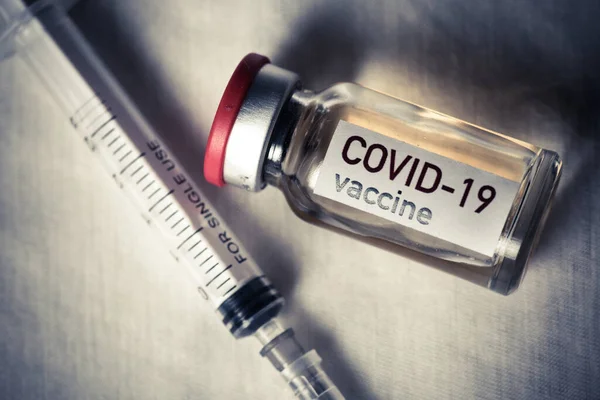 Колір Закриває Плівку Дози Вакцини Коронавірусу Covid — стокове фото