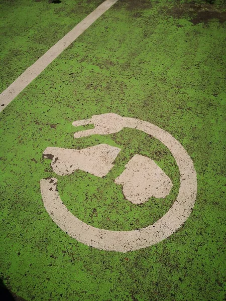 Painted Sign Electric Vehicle Parking Ground — Stock Photo, Image