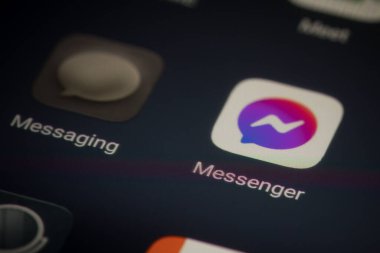 Bucharest, Romania - December 13, 2020: Illustrative editorial close up image of the Facebook messenger mobile app on a smartphone screen.
