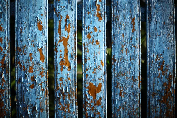 Cerca de madeira azul — Fotografia de Stock