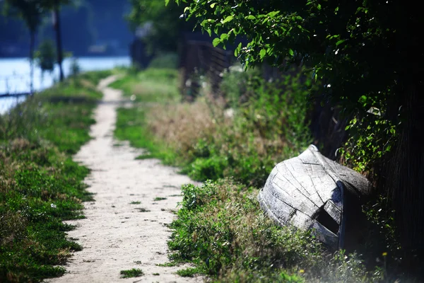 Houten boot — Stockfoto