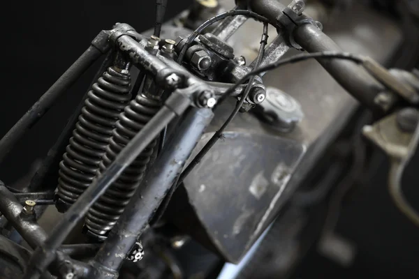 Vintage motorcycle front suspension — Stock Photo, Image